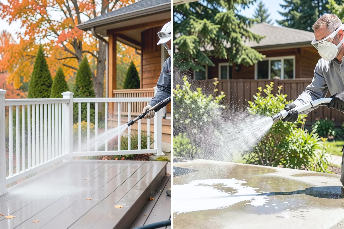 Front Walkway Washing in Roy, Pierce County, WA - Clear needles and leaf litter from the full run