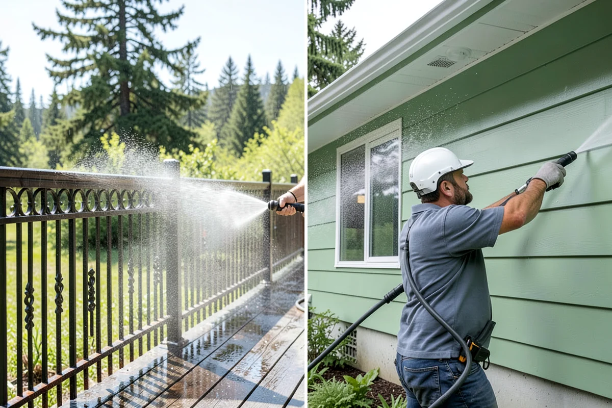 Front Walkway Washing in Seattle, King County, WA - Clear needles and leaf litter from the full run