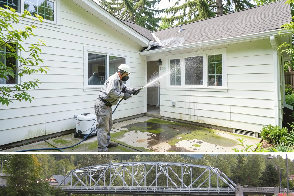 Front Walkway Washing in Skykomish, King County, WA - Front walkways look best cleaned in early summer and again in fall after needle drop.