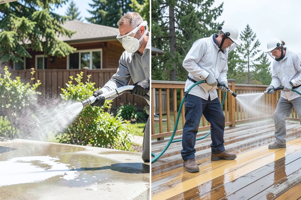 Front Walkway Washing in Woodinville, King County, WA - Clear needles and leaf litter from the full run