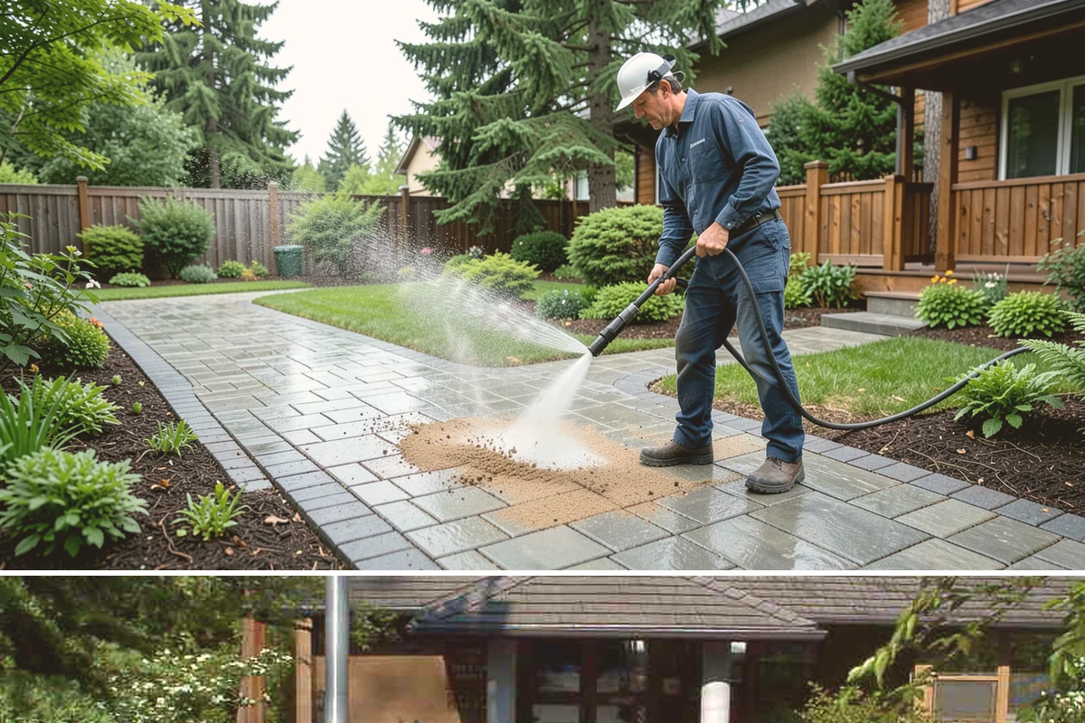 Front Walkway Washing in Yarrow Point, King County, WA - Front walkways look best cleaned in early summer and again in fall after needle drop.