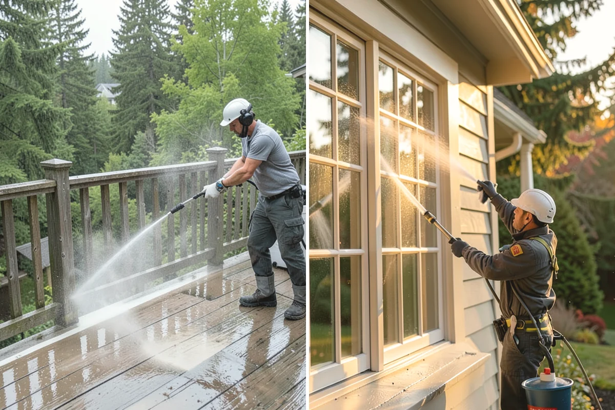 Full Exterior Cleaning Package in Anacortes, Skagit County, WA - Soft wash the roof and treat moss and streaking