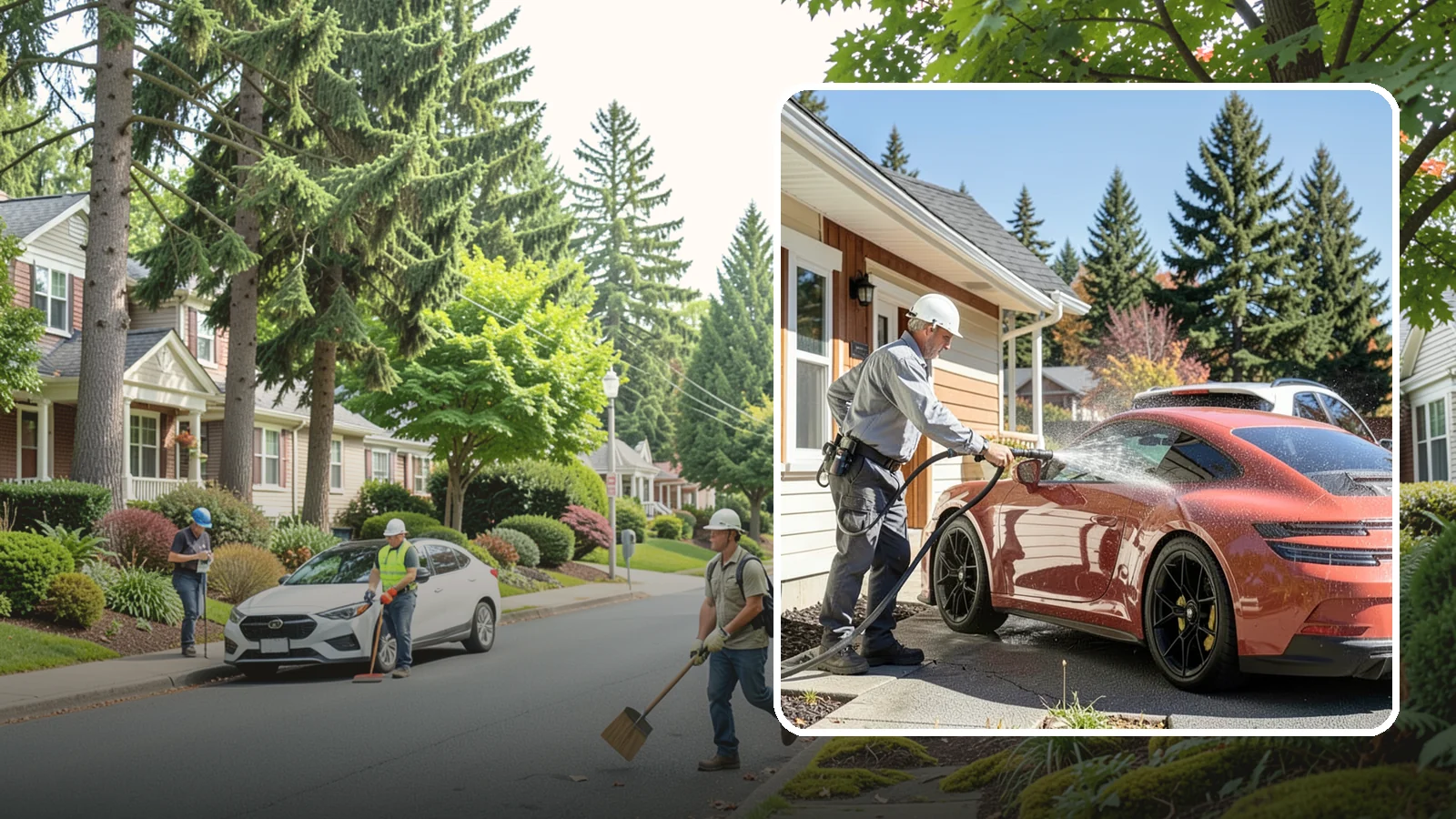 Full Exterior Cleaning Package in Beaux Arts Village, King County, WA - We clean every exterior surface, from roof and siding to driveway and walkways, for a top-to-bottom property reset.
