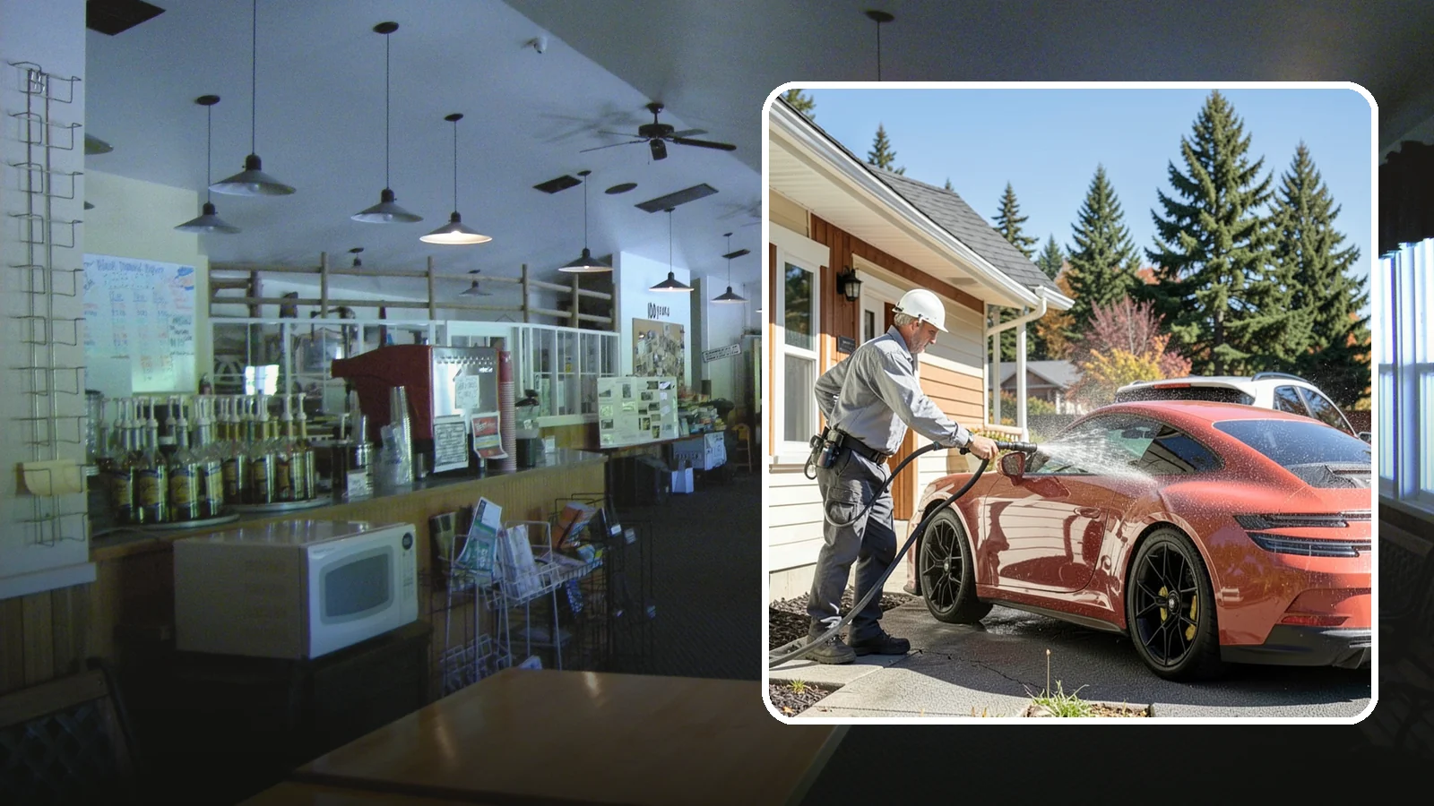 Full Exterior Cleaning Package in Black Diamond, King County, WA - We clean every exterior surface, from roof and siding to driveway and walkways, for a top-to-bottom property reset.