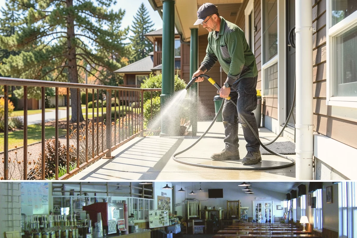 Full Exterior Cleaning Package in Black Diamond, King County, WA - A summer booking gives the whole property time to dry between stages and hold its clean finish.