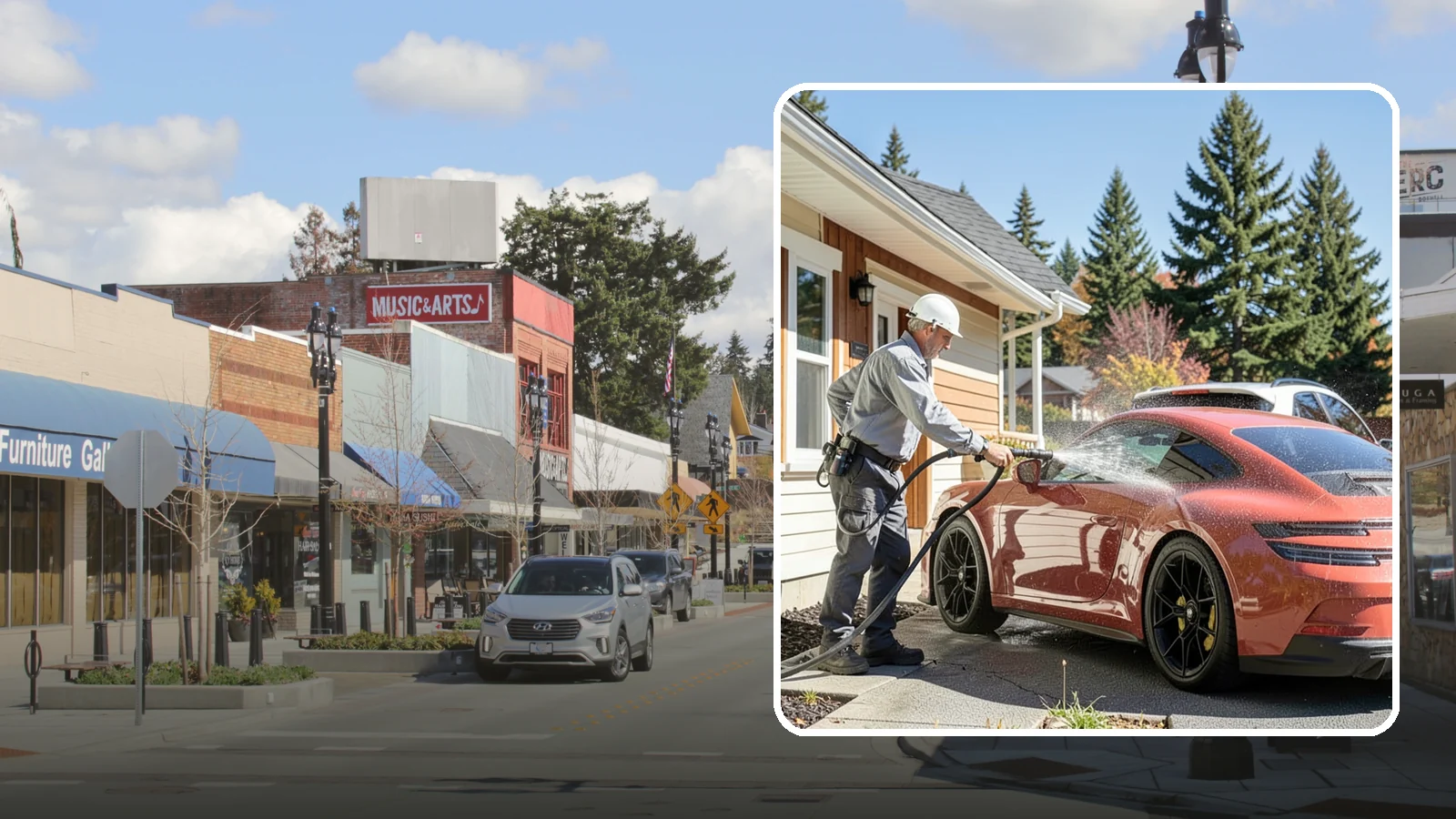 Full Exterior Cleaning Package in Bothell, King County, WA - We clean every exterior surface, from roof and siding to driveway and walkways, for a top-to-bottom property reset.
