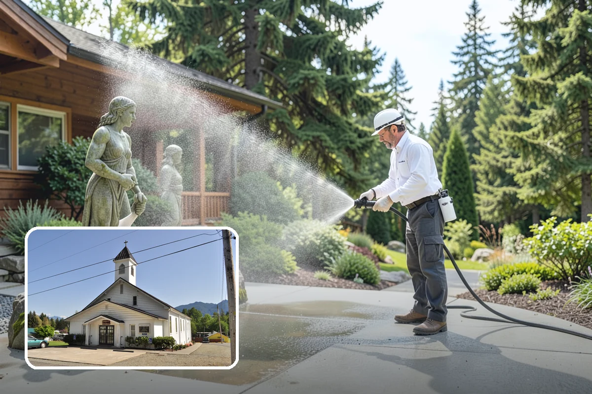 Full Exterior Cleaning Package in Concrete, Skagit County, WA - Covers the entire exterior in one coordinated project