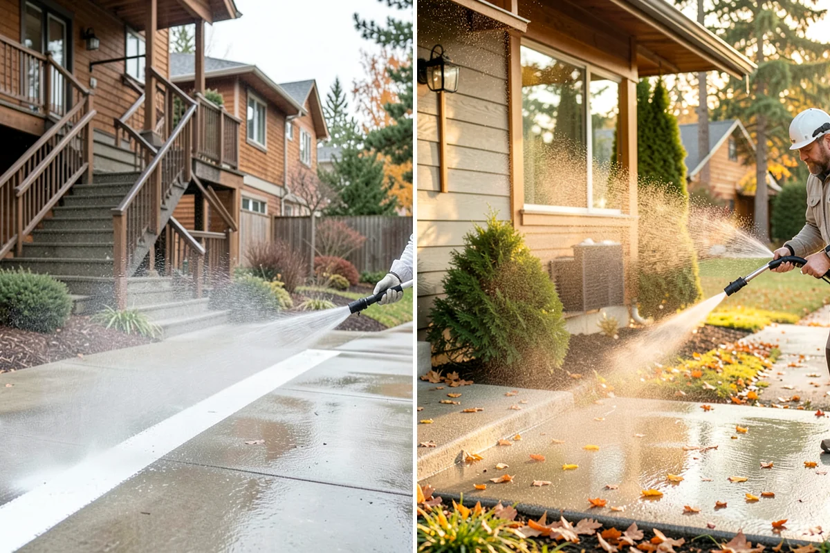 Full Exterior Cleaning Package in Concrete, Skagit County, WA - Soft wash the roof and treat moss and streaking