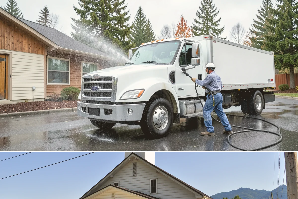 Full Exterior Cleaning Package in Concrete, Skagit County, WA - A summer booking gives the whole property time to dry between stages and hold its clean finish.