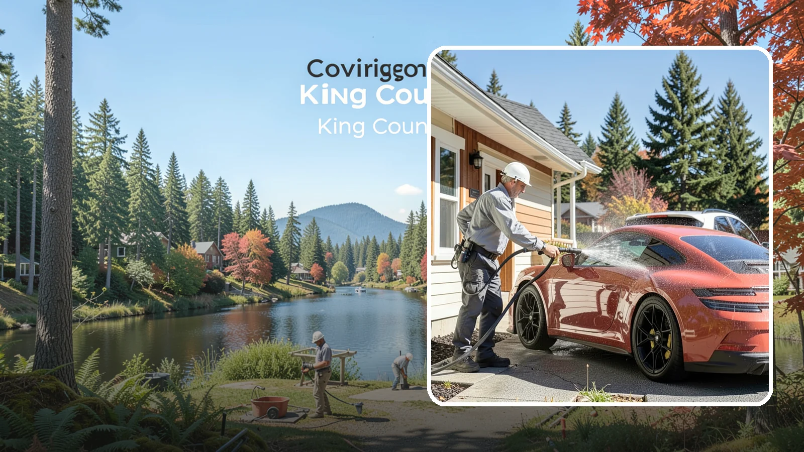 Full Exterior Cleaning Package in Covington, King County, WA - We clean every exterior surface, from roof and siding to driveway and walkways, for a top-to-bottom property reset.
