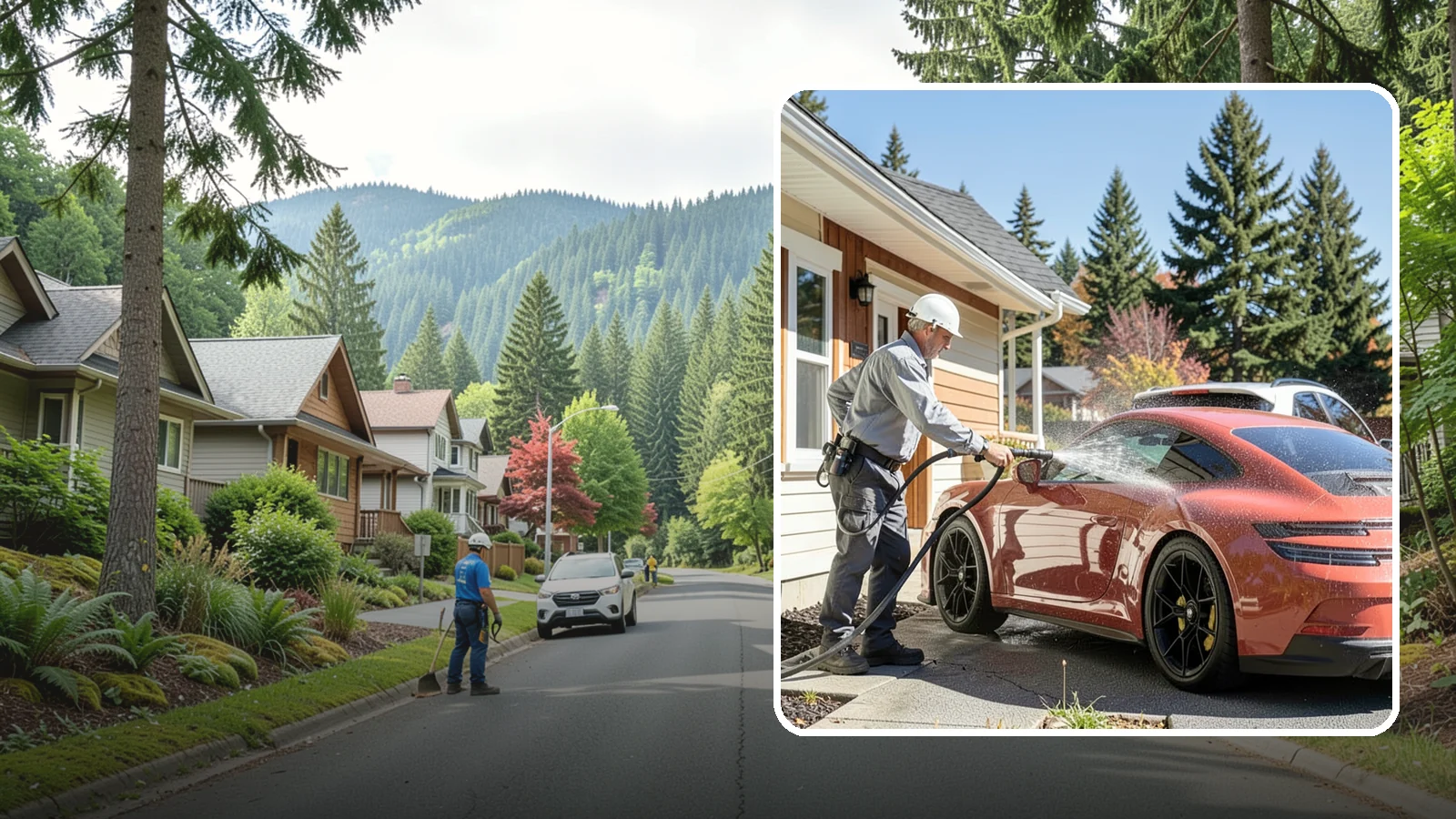 Full Exterior Cleaning Package in Darrington, Snohomish County, WA - We clean every exterior surface, from roof and siding to driveway and walkways, for a top-to-bottom property reset.