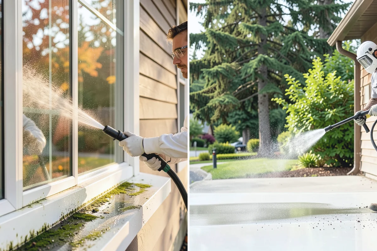 Full Exterior Cleaning Package in Darrington, Snohomish County, WA - Soft wash the roof and treat moss and streaking