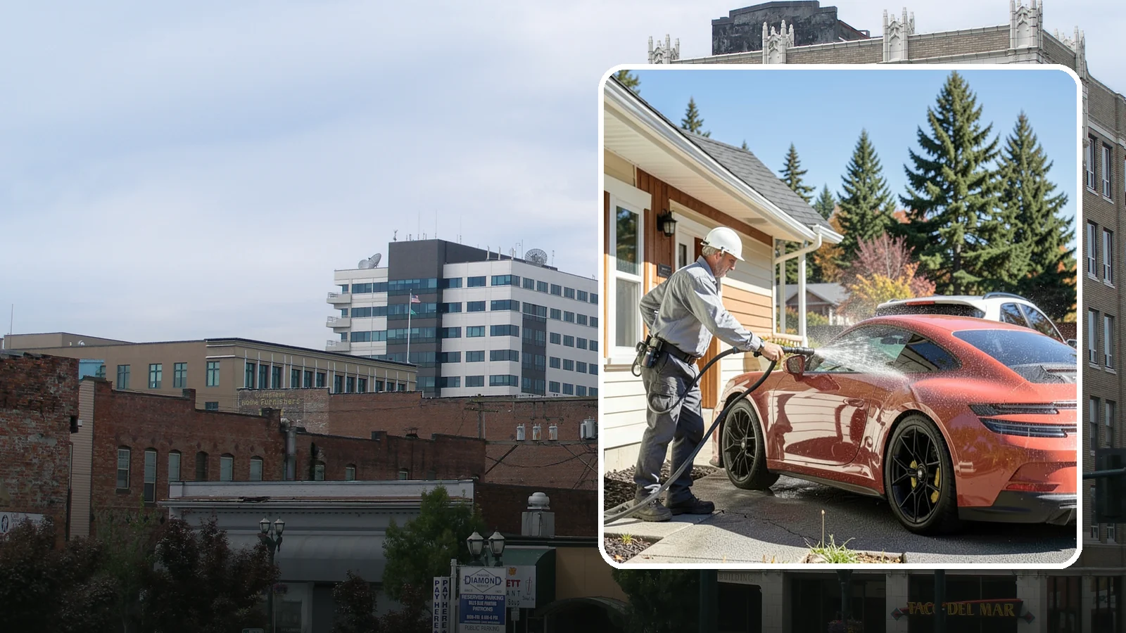 Full Exterior Cleaning Package in Everett, Snohomish County, WA - We clean every exterior surface, from roof and siding to driveway and walkways, for a top-to-bottom property reset.