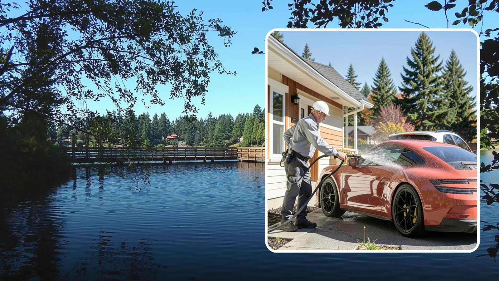 Full Exterior Cleaning Package in Federal Way, King County, WA - We clean every exterior surface, from roof and siding to driveway and walkways, for a top-to-bottom property reset.
