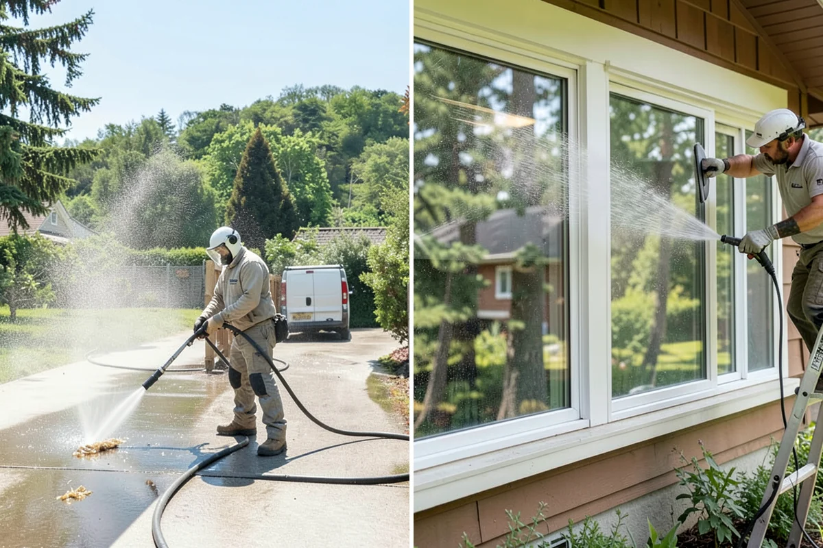Full Exterior Cleaning Package in Federal Way, King County, WA - Soft wash the roof and treat moss and streaking