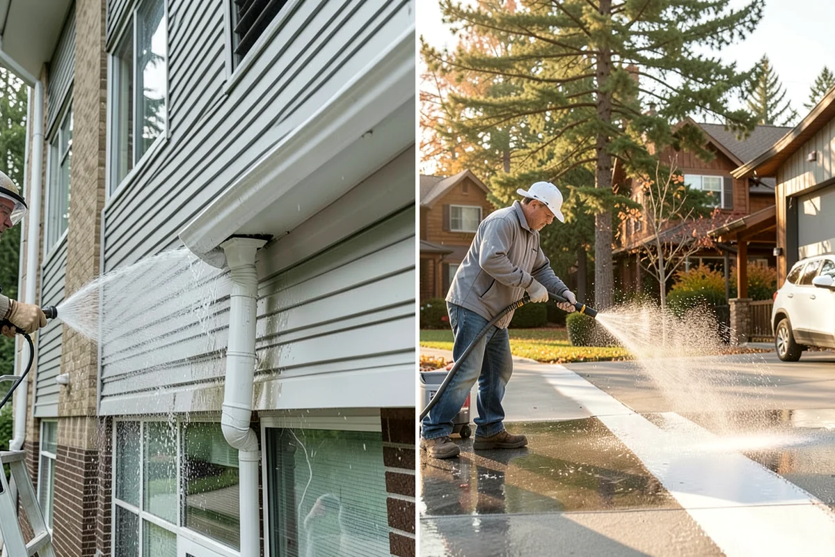 Full Exterior Cleaning Package in Gig Harbor, Pierce County, WA - Soft wash the roof and treat moss and streaking