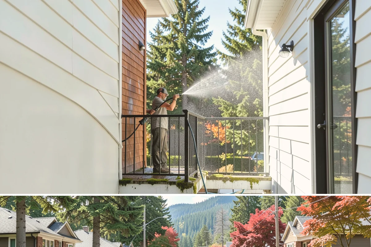 Full Exterior Cleaning Package in Hunts Point, King County, WA - A summer booking gives the whole property time to dry between stages and hold its clean finish.