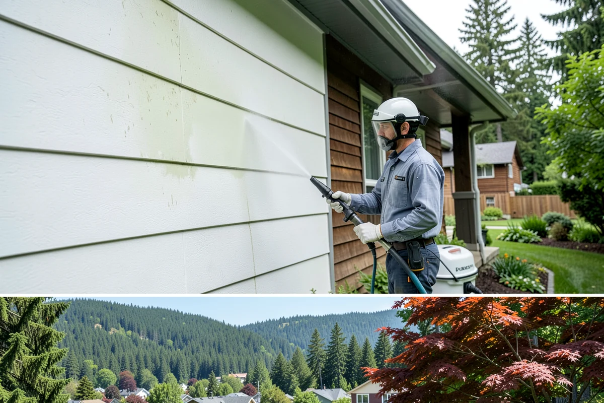 Full Exterior Cleaning Package in Index, Snohomish County, WA - A summer booking gives the whole property time to dry between stages and hold its clean finish.
