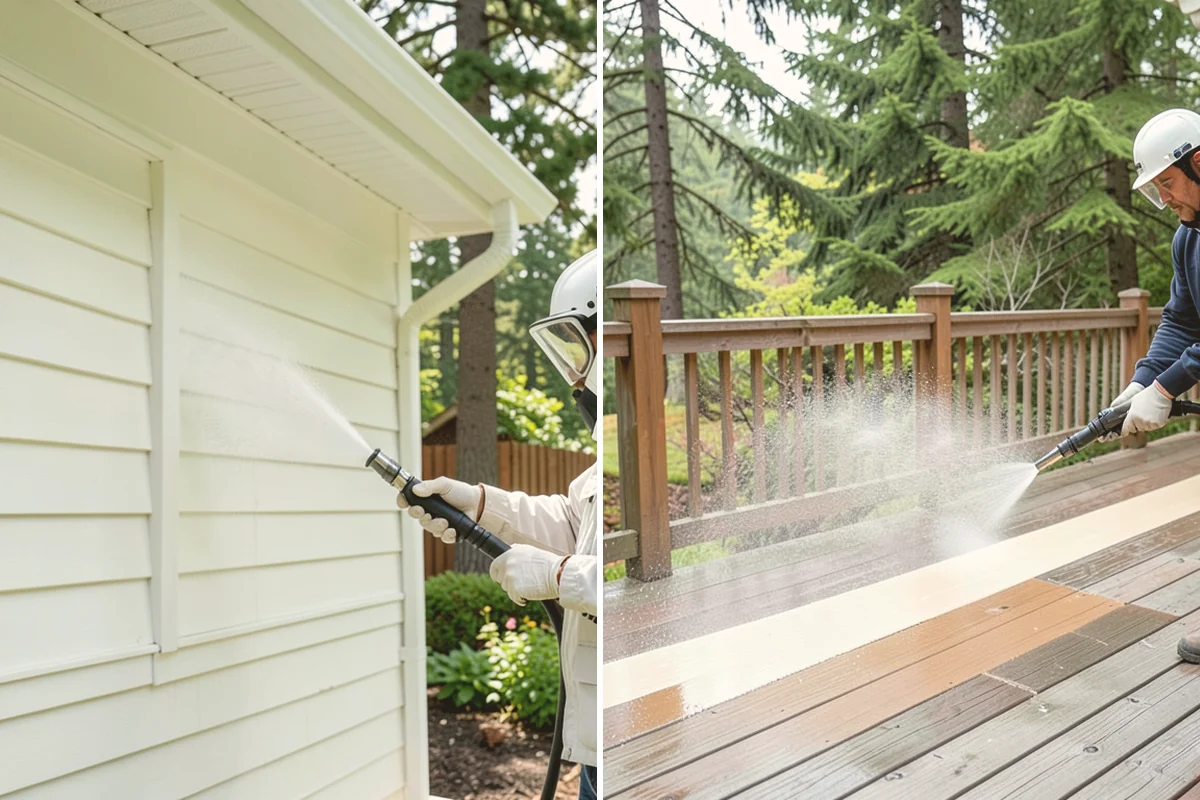 Full Exterior Cleaning Package in Kirkland, King County, WA - Soft wash the roof and treat moss and streaking