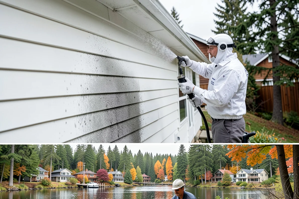 Full Exterior Cleaning Package in La Conner, Skagit County, WA - A summer booking gives the whole property time to dry between stages and hold its clean finish.