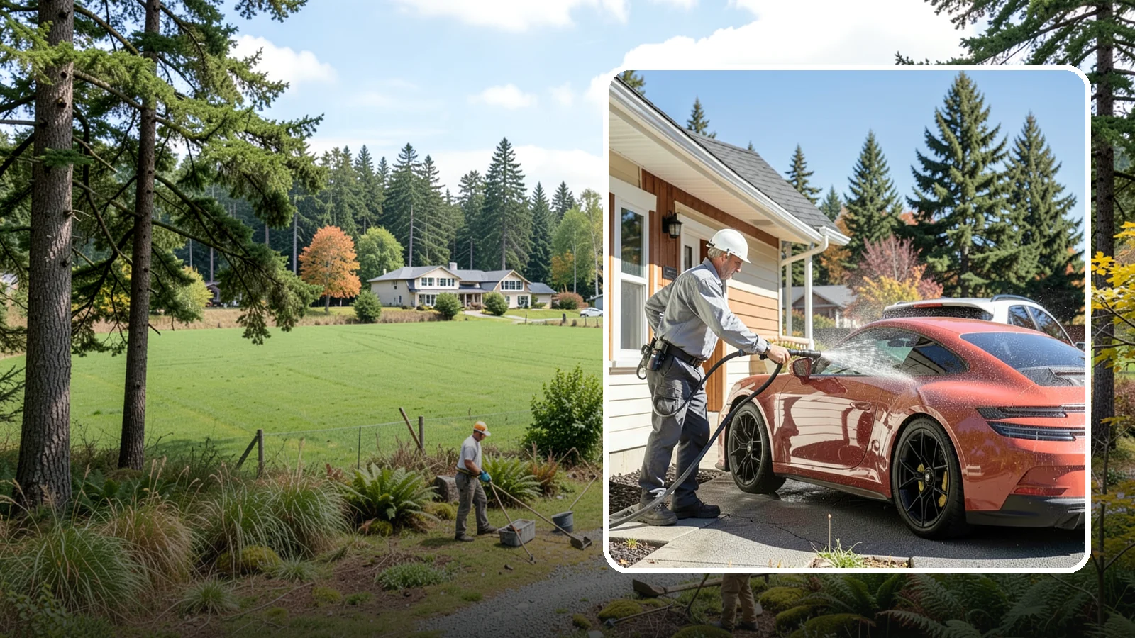 Full Exterior Cleaning Package in Lyman, Skagit County, WA - We clean every exterior surface, from roof and siding to driveway and walkways, for a top-to-bottom property reset.