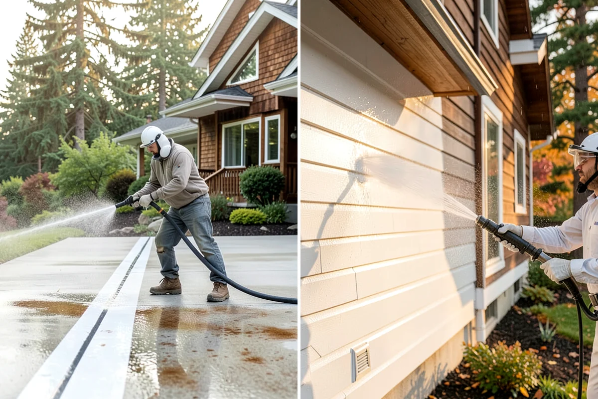 Full Exterior Cleaning Package in Lyman, Skagit County, WA - Soft wash the roof and treat moss and streaking