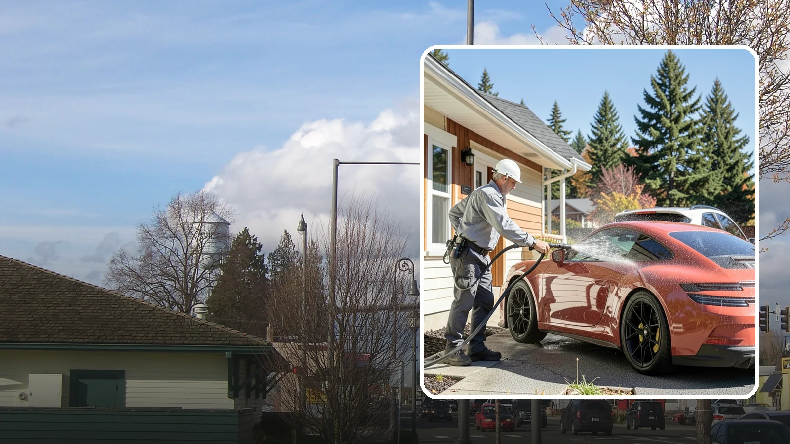 Full Exterior Cleaning Package in Marysville, Snohomish County, WA - We clean every exterior surface, from roof and siding to driveway and walkways, for a top-to-bottom property reset.