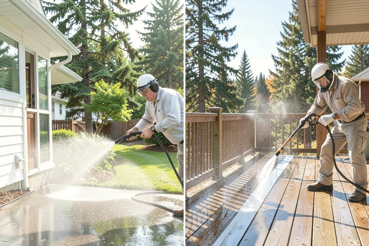 Full Exterior Cleaning Package in Mercer Island, King County, WA - Soft wash the roof and treat moss and streaking