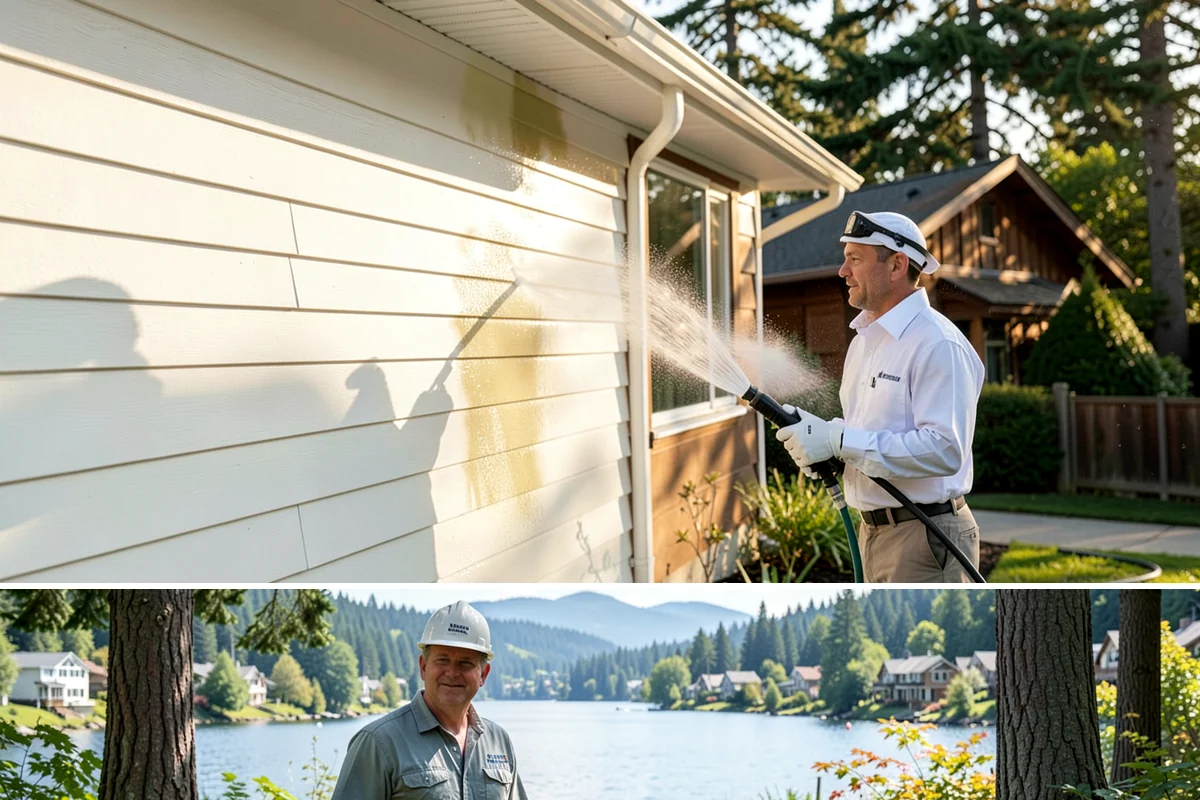 Full Exterior Cleaning Package in Milton, King County, WA - A summer booking gives the whole property time to dry between stages and hold its clean finish.