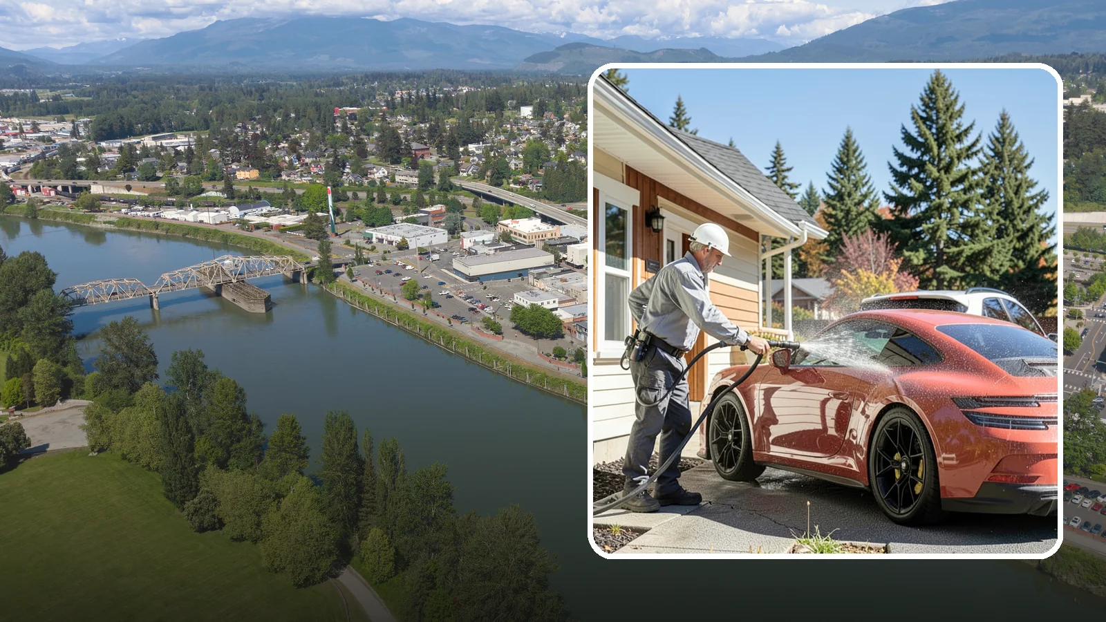 Full Exterior Cleaning Package in Mount Vernon, Skagit County, WA - We clean every exterior surface, from roof and siding to driveway and walkways, for a top-to-bottom property reset.