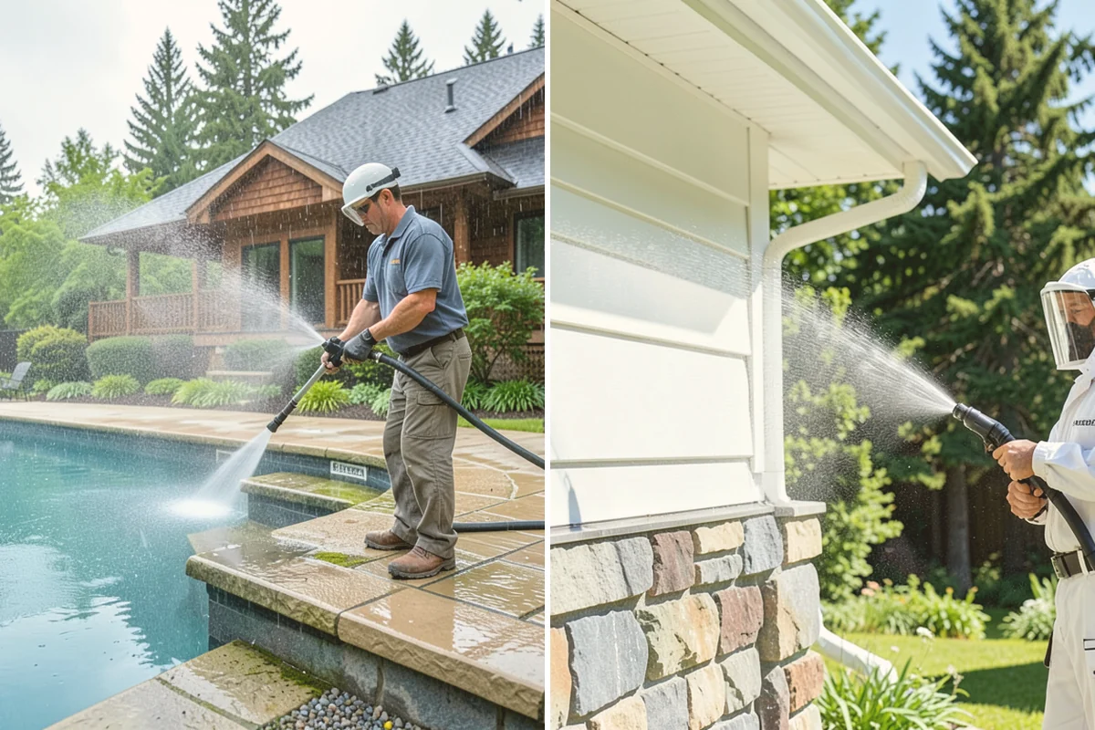 Full Exterior Cleaning Package in Newcastle, King County, WA - Soft wash the roof and treat moss and streaking