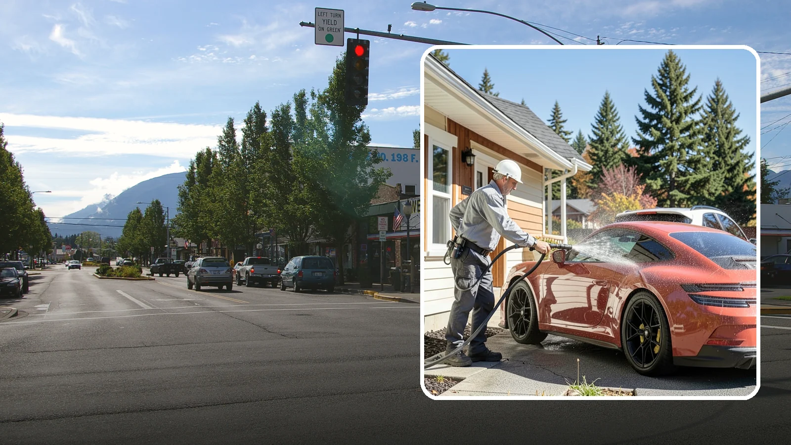 Full Exterior Cleaning Package in North Bend, King County, WA - We clean every exterior surface, from roof and siding to driveway and walkways, for a top-to-bottom property reset.