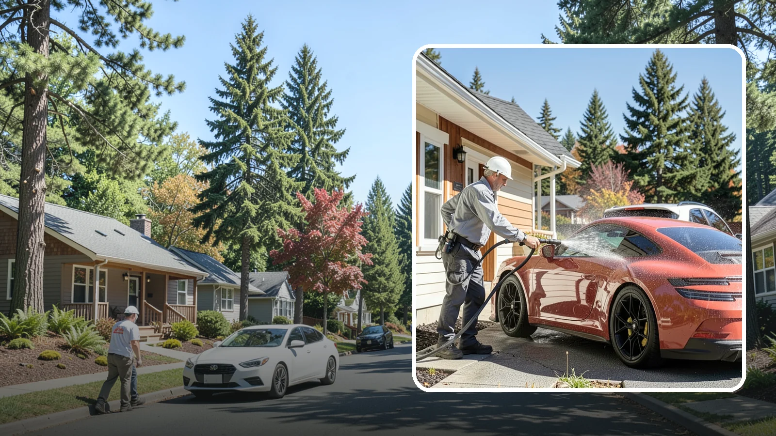 Full Exterior Cleaning Package in Orting, Pierce County, WA - We clean every exterior surface, from roof and siding to driveway and walkways, for a top-to-bottom property reset.