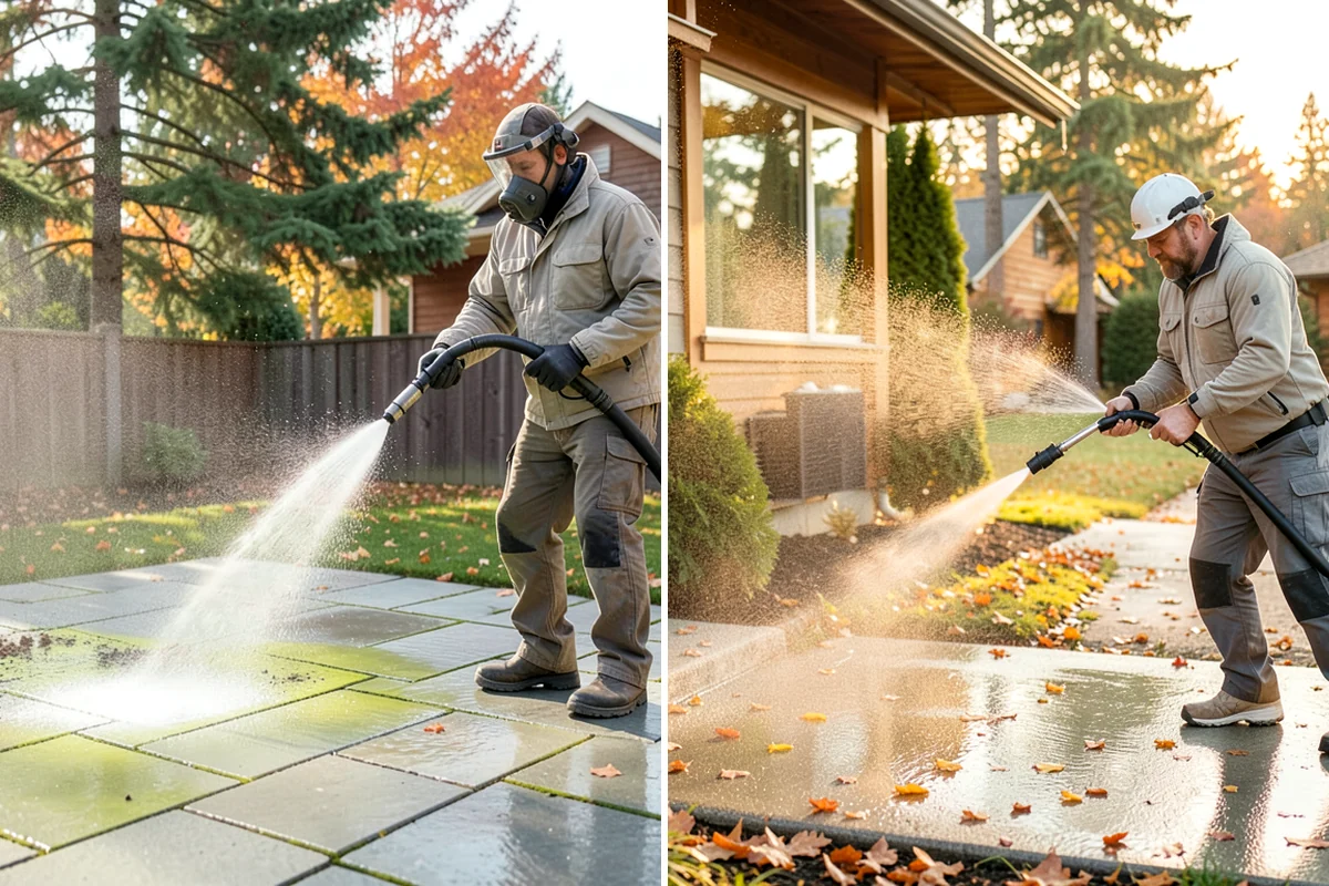 Full Exterior Cleaning Package in Pacific, King County, WA - Soft wash the roof and treat moss and streaking