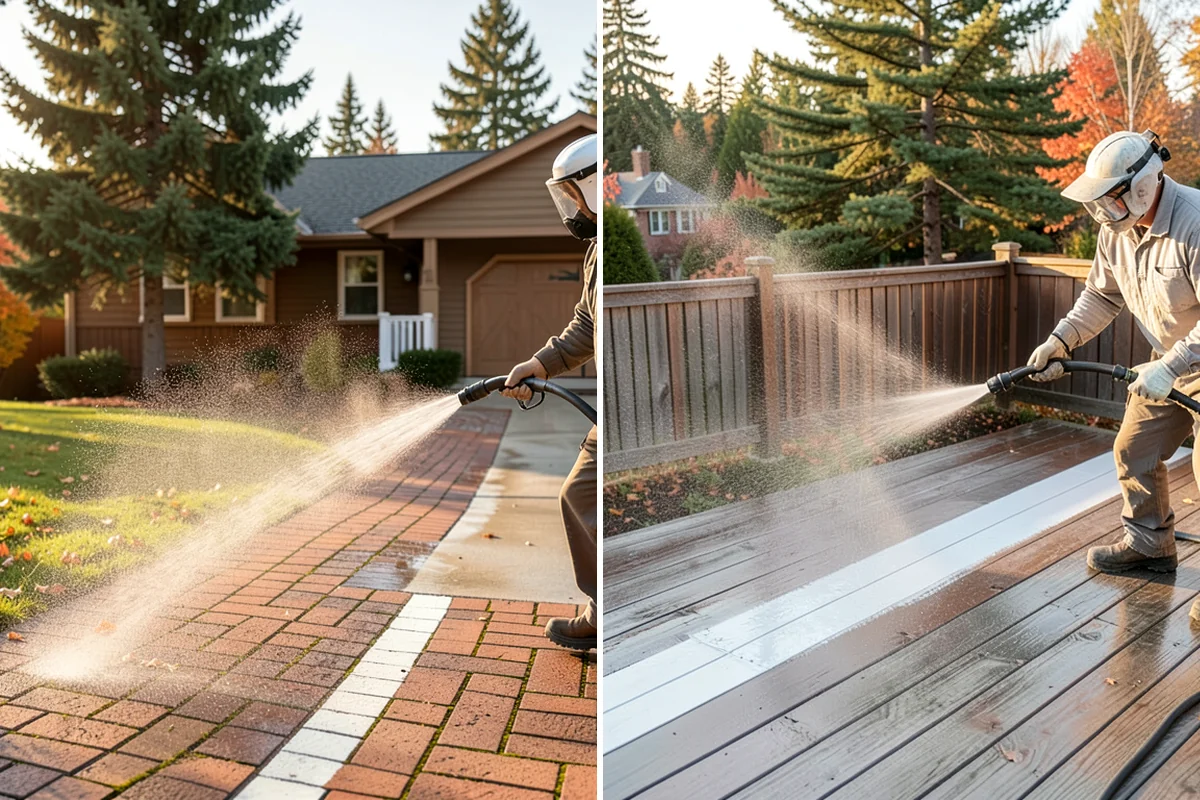 Full Exterior Cleaning Package in Puyallup, Pierce County, WA - Soft wash the roof and treat moss and streaking