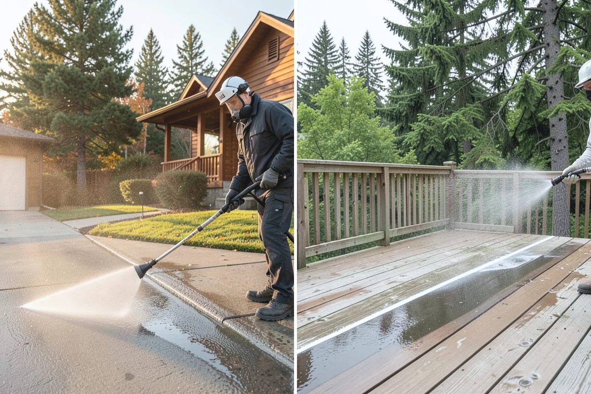 Full Exterior Cleaning Package in Renton, King County, WA - Soft wash the roof and treat moss and streaking