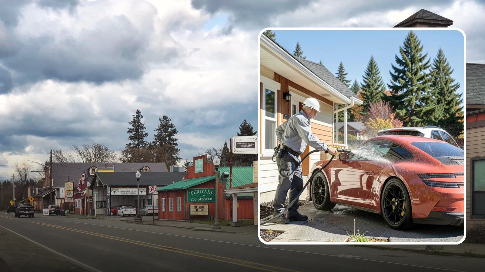 Full Exterior Cleaning Package in Roy, Pierce County, WA - We clean every exterior surface, from roof and siding to driveway and walkways, for a top-to-bottom property reset.