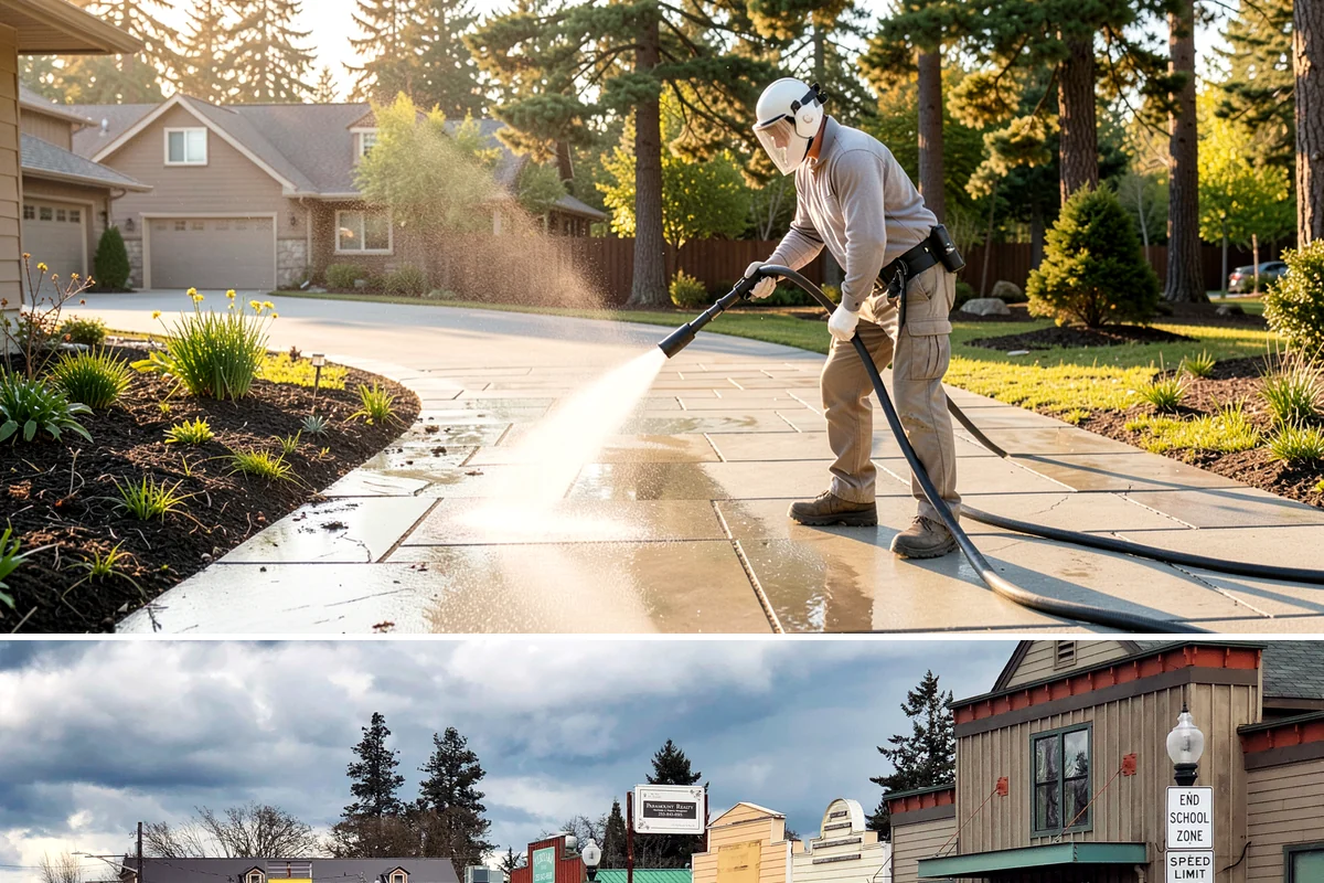 Full Exterior Cleaning Package in Roy, Pierce County, WA - A summer booking gives the whole property time to dry between stages and hold its clean finish.