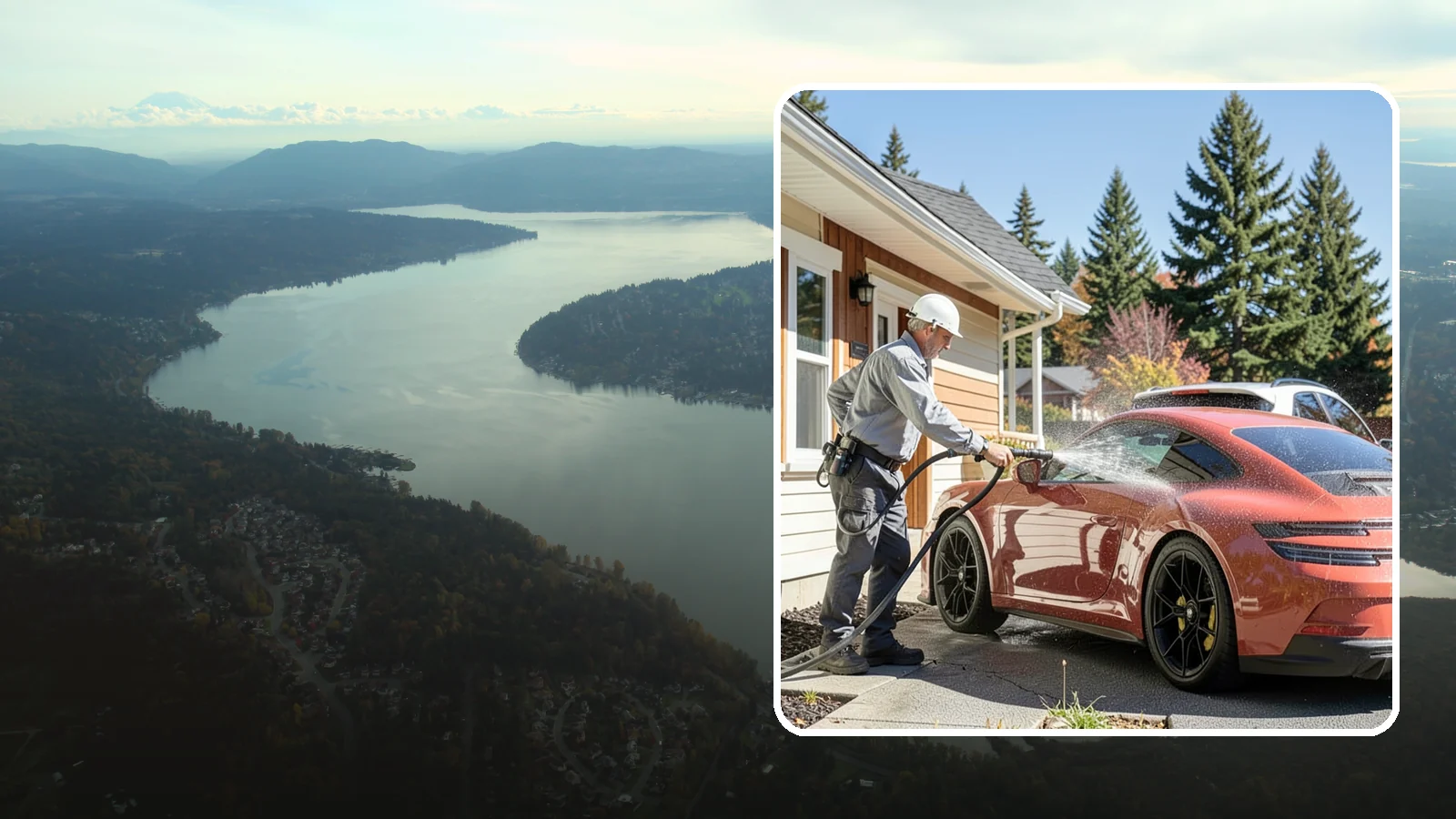 Full Exterior Cleaning Package in Sammamish, King County, WA - We clean every exterior surface, from roof and siding to driveway and walkways, for a top-to-bottom property reset.