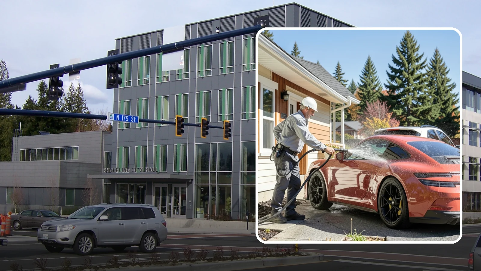 Full Exterior Cleaning Package in Shoreline, King County, WA - We clean every exterior surface, from roof and siding to driveway and walkways, for a top-to-bottom property reset.