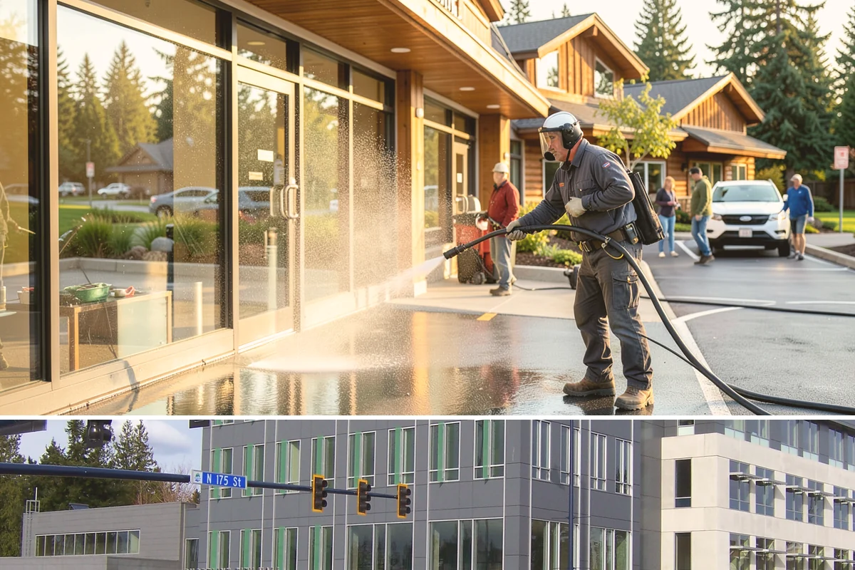 Full Exterior Cleaning Package in Shoreline, King County, WA - A summer booking gives the whole property time to dry between stages and hold its clean finish.