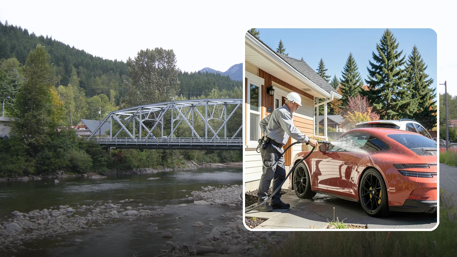 Full Exterior Cleaning Package in Skykomish, King County, WA - We clean every exterior surface, from roof and siding to driveway and walkways, for a top-to-bottom property reset.