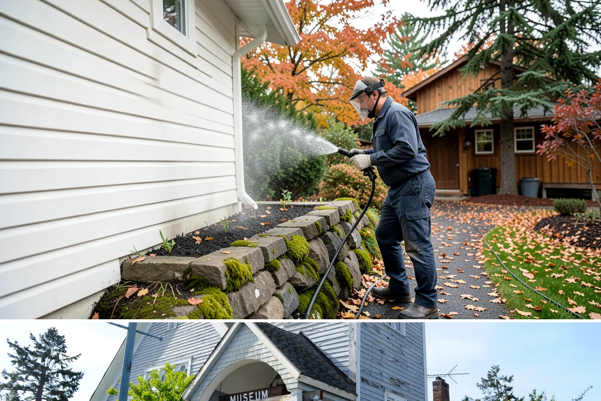Full Exterior Cleaning Package in Steilacoom, Pierce County, WA - A summer booking gives the whole property time to dry between stages and hold its clean finish.