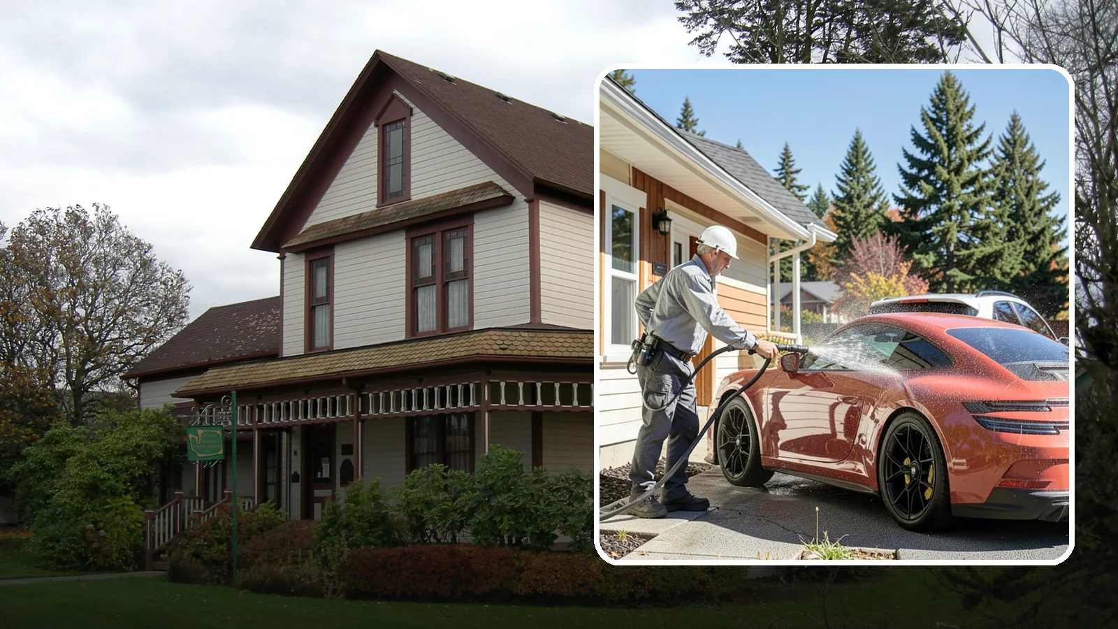 Full Exterior Cleaning Package in Sumner, Pierce County, WA - We clean every exterior surface, from roof and siding to driveway and walkways, for a top-to-bottom property reset.