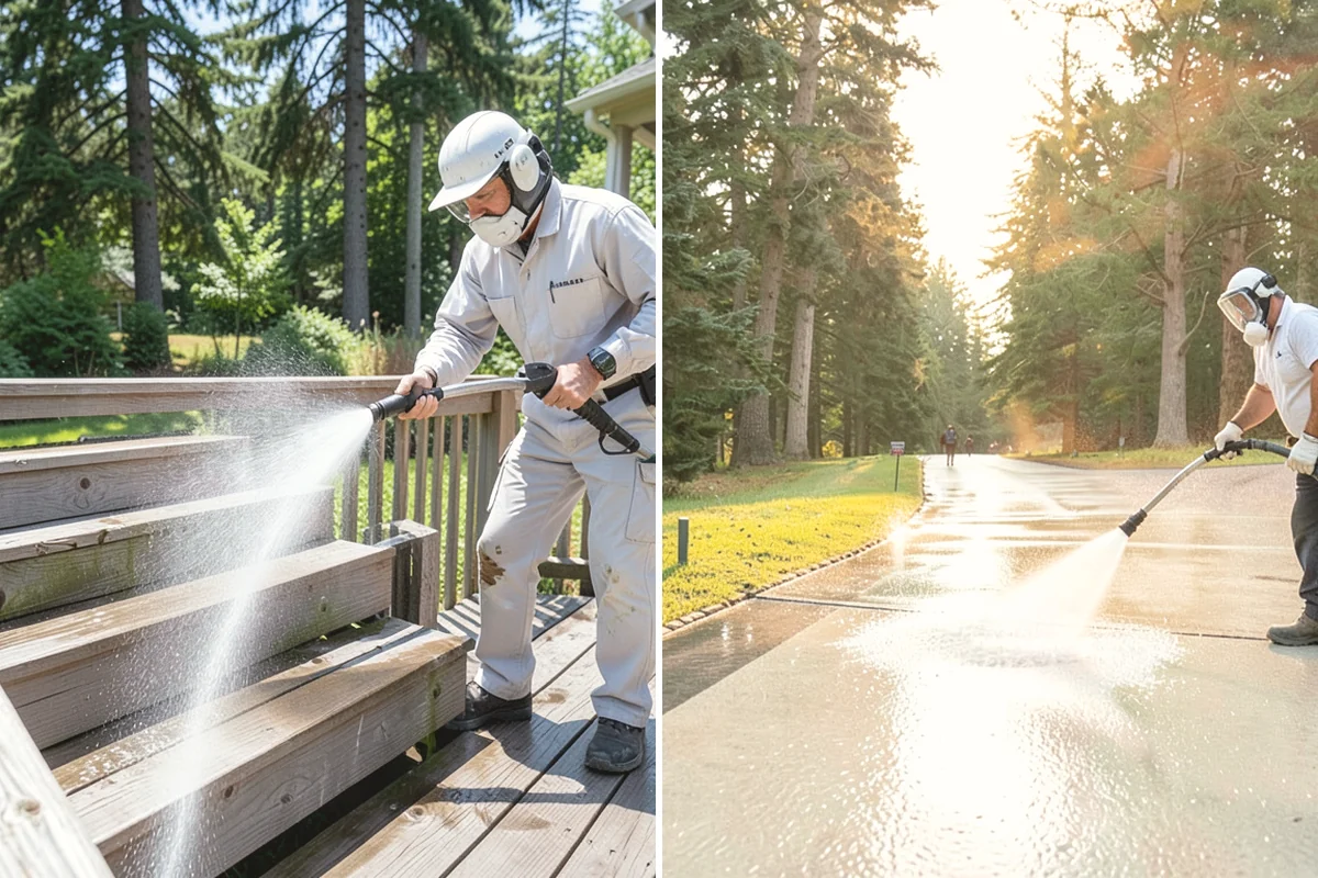 Full Exterior Cleaning Package in Tacoma, Pierce County, WA - Soft wash the roof and treat moss and streaking