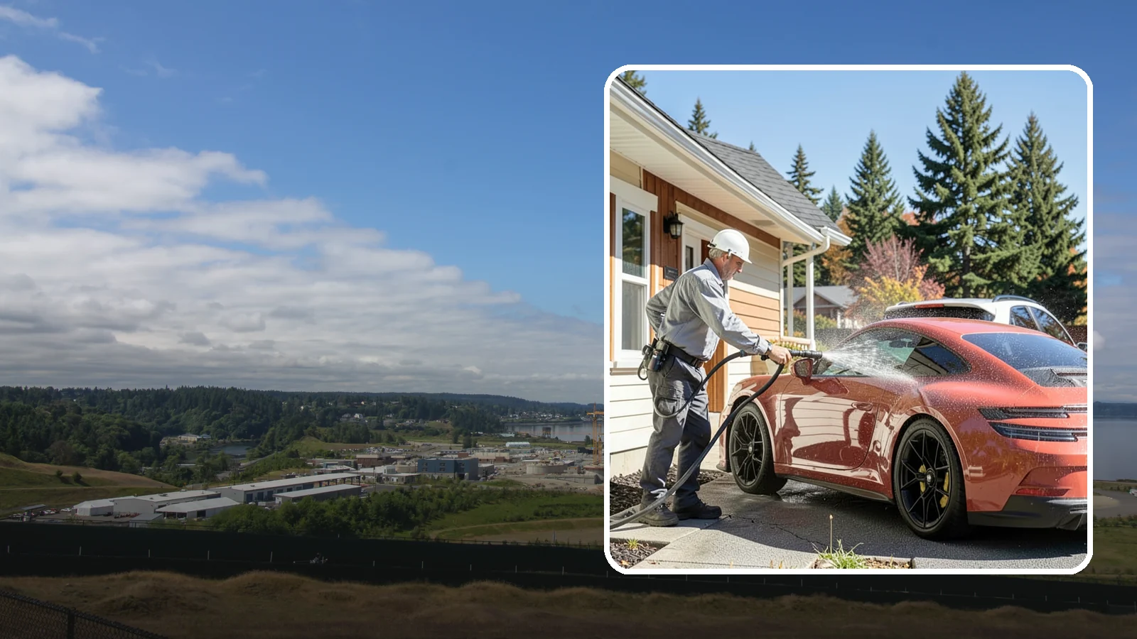 Full Exterior Cleaning Package in University Place, Pierce County, WA - We clean every exterior surface, from roof and siding to driveway and walkways, for a top-to-bottom property reset.