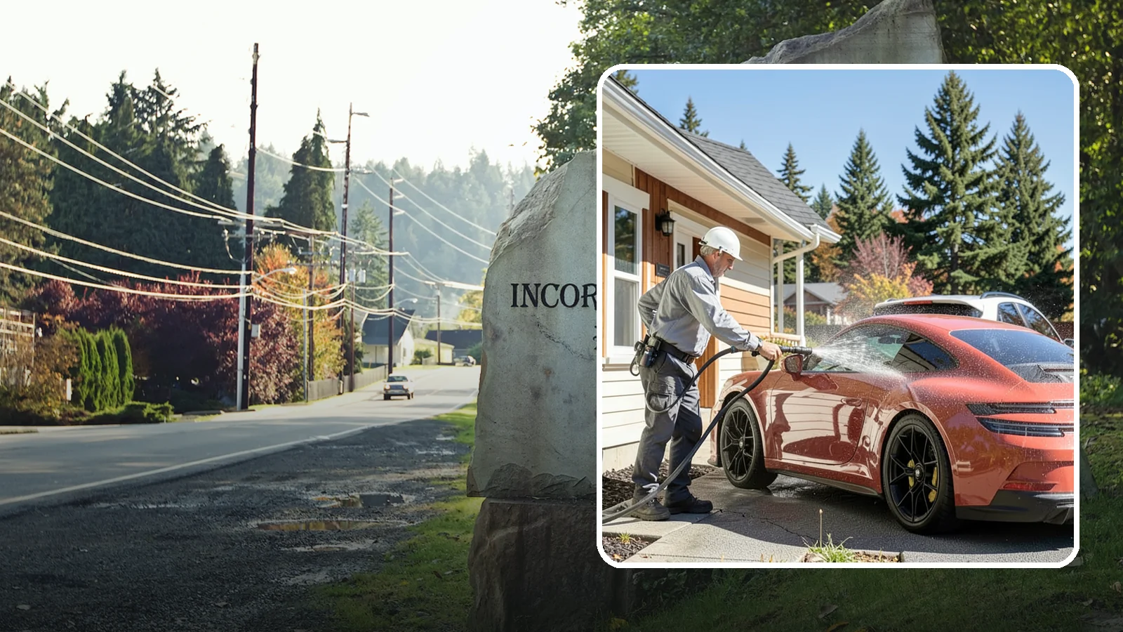 Full Exterior Cleaning Package in Wilkeson, Pierce County, WA - We clean every exterior surface, from roof and siding to driveway and walkways, for a top-to-bottom property reset.