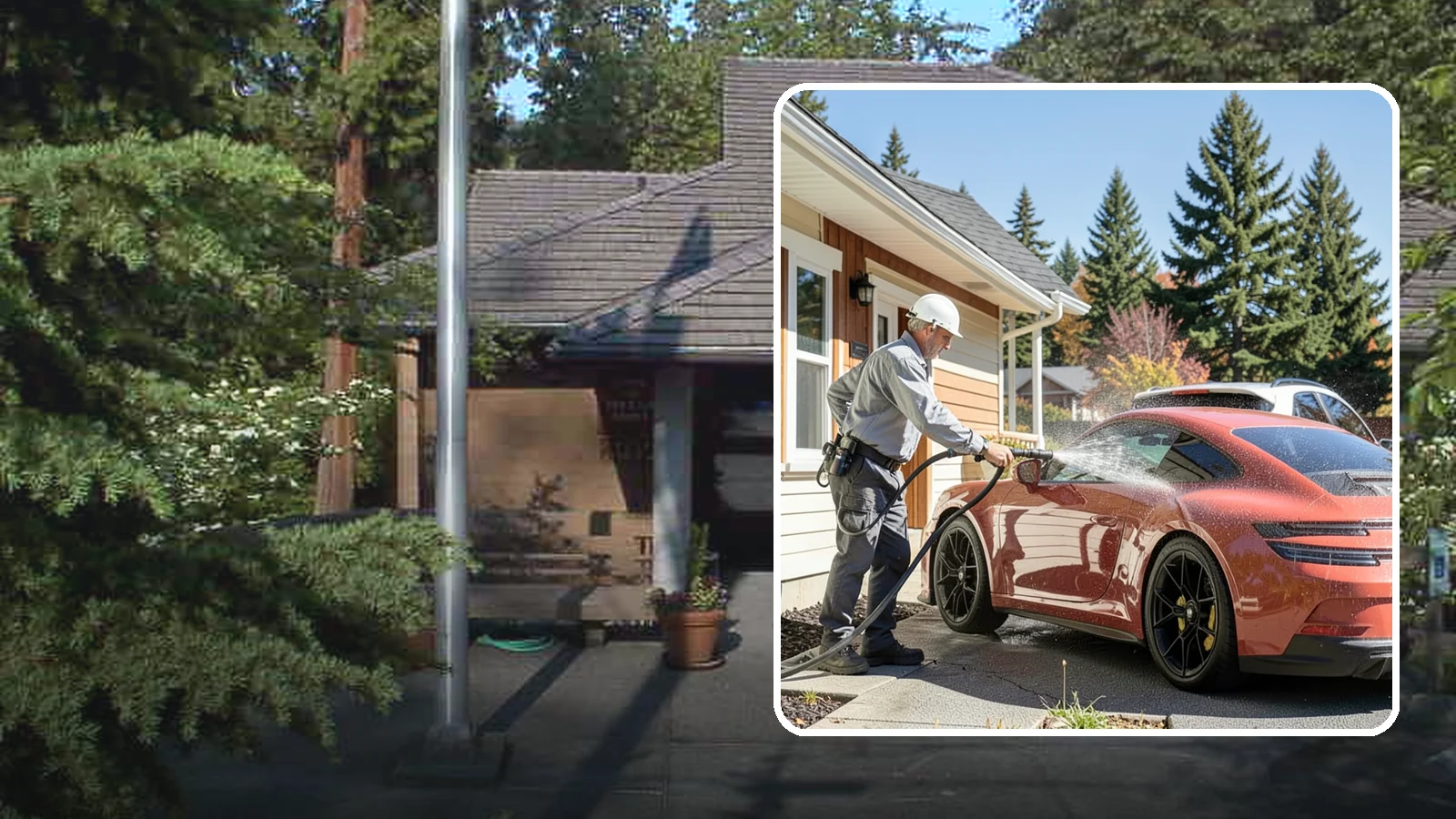 Full Exterior Cleaning Package in Yarrow Point, King County, WA - We clean every exterior surface, from roof and siding to driveway and walkways, for a top-to-bottom property reset.