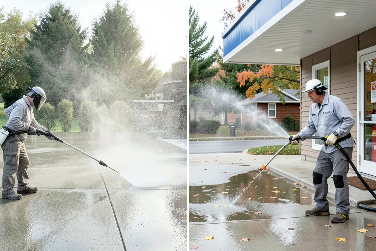 Garage Door Washing in Arlington, Snohomish County, WA - Rinse loose dust and cobwebs from panels and track hardware