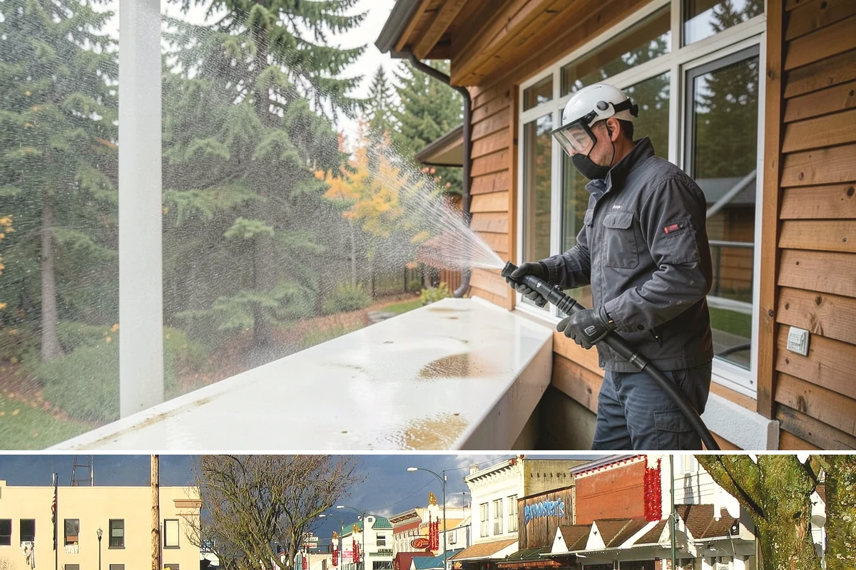 Garage Door Washing in Arlington, Snohomish County, WA - Spring is ideal for clearing the heavy cedar and cottonwood pollen that coats doors after a wet Northwest winter.